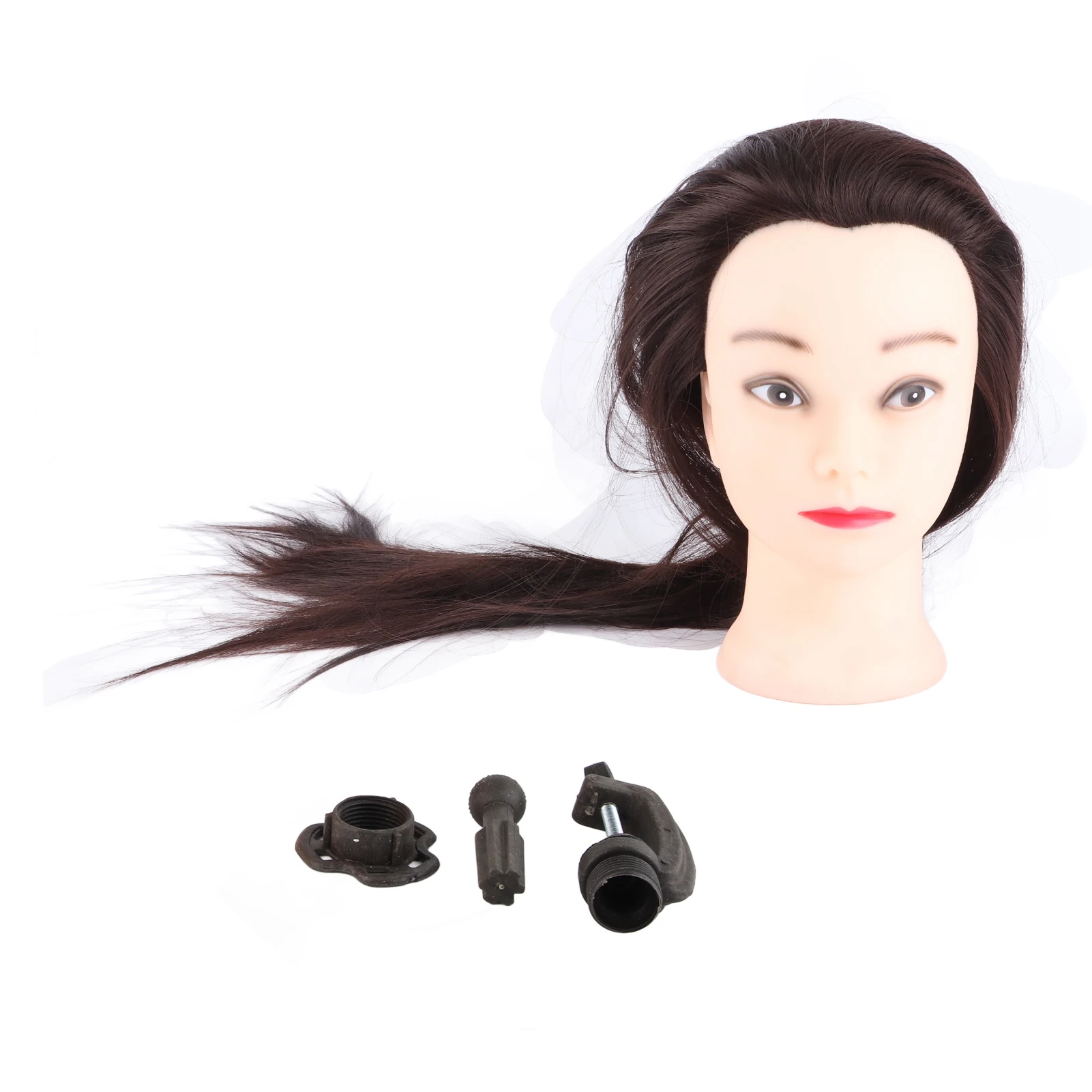 

24in Salon Hairdressing Training Head Model Mannequin Cosmetology Practice With Clamp Holder