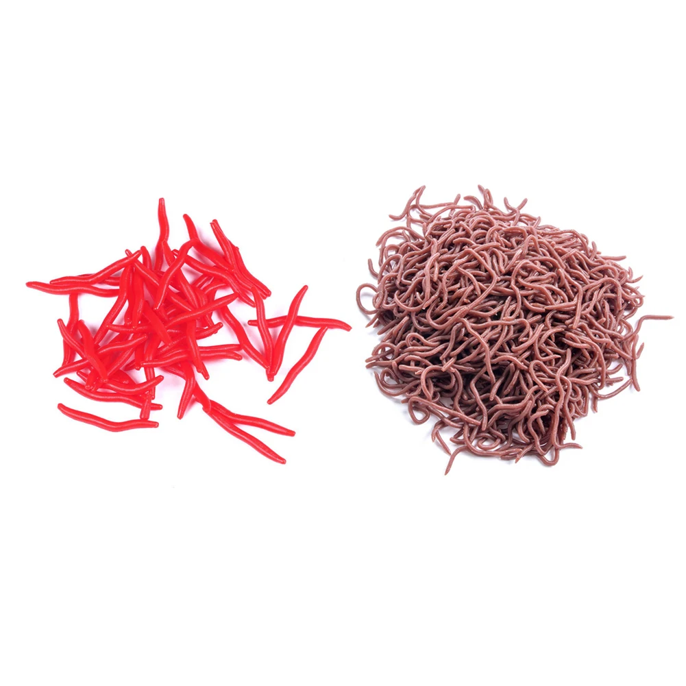 50 قطعة مجموعة طعوم دودة لينة المطاط الروبيان البلاستيكية الاصطناعي بيونيك دودة سويم كرانكبيت أدوات صيد السمك