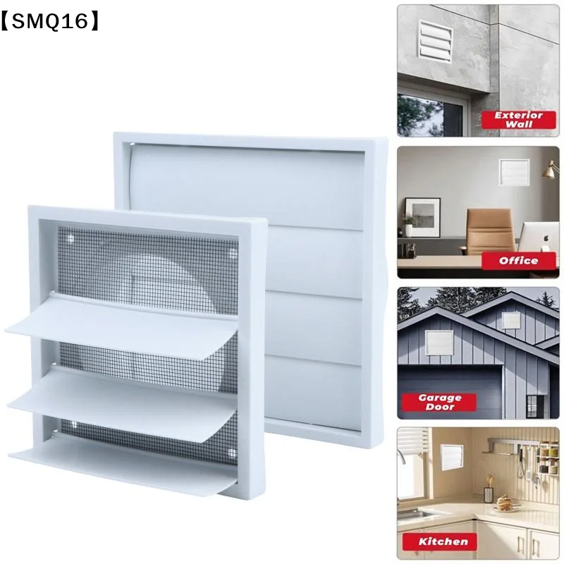 Vent Systems White Vent Cover Grille Plastic One-Directional Exhaust Vent Cover With Screen Vent Hood Cap【SMQ】