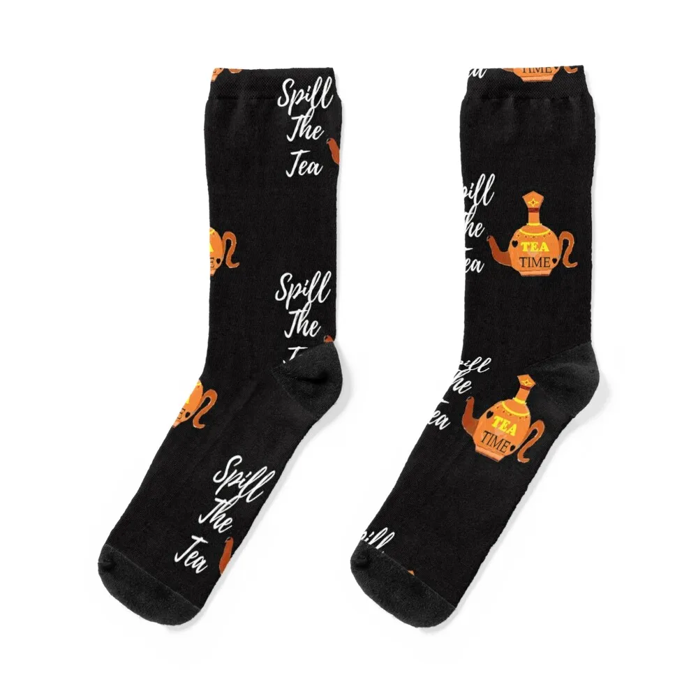 

Spill The Tea Socks cotton basketball hockey happy Women Socks Men's
