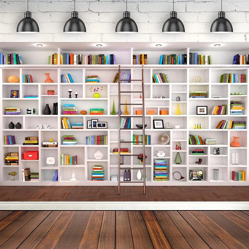 Bookshelf Photography Backdrop Graduation Event Banner Teacher Studio Props Showcase Photo Booth Banner poster Photo Background