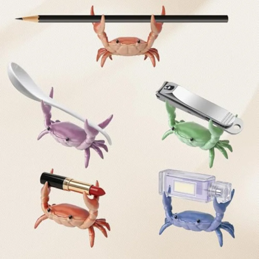 4PCS Weightlifting Crab Pen Holder for Desk, Creative Desk Crab Pen Holder, Cute Desk Organizer and Pencil Stand, Funny Home Of - view 3