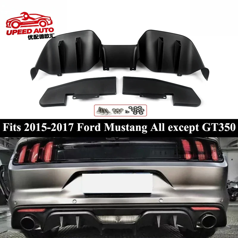 Suitable for RTR Style Diffuser Lip Compatible with d Mustang 2015 2016 2017 Tuning Rear Bumper Valance Bodykits Matte Black