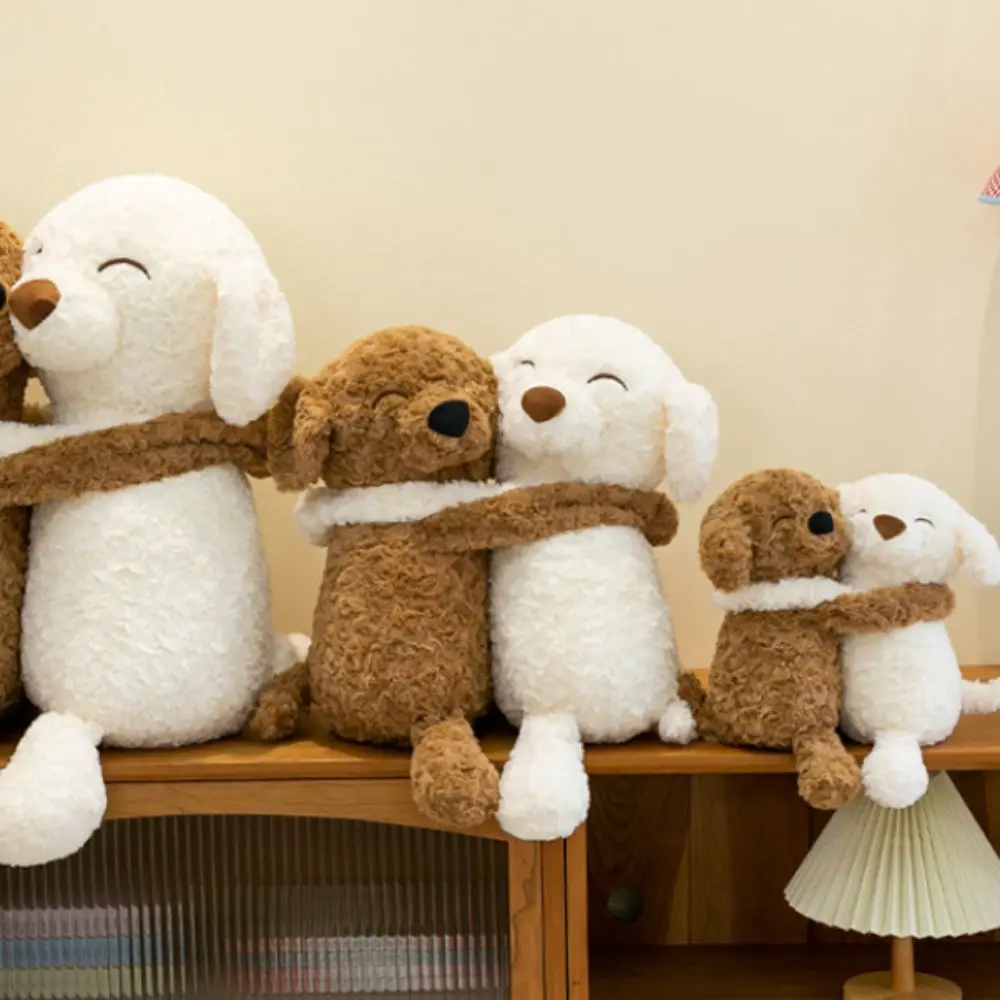 

Delicate Stuffed Animal Simulation Dog Brown&White Smile Animal Puppy Dolls 32cm Kawaii Hug Dog Dolls Children Girlfriends