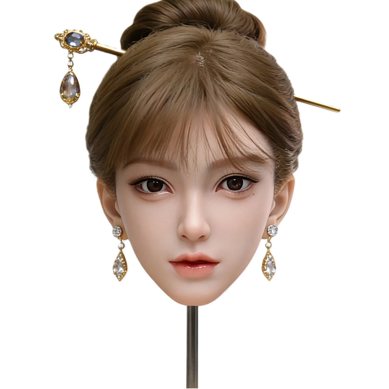 Wonanii Silicone Head HYH-SHB-TS-0003 Wig Rooted Oral Cavity Life-Size Skin Texture M16 Interface Movable Joint Skeleton