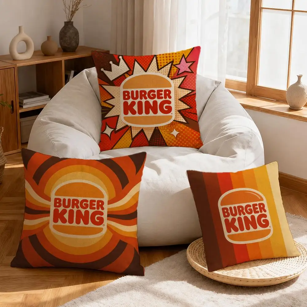 Brand Burger King Cushion Cover Linen Anti-Mite Antibacterial Cushion Cover Invisible Zipper Sofa Decor