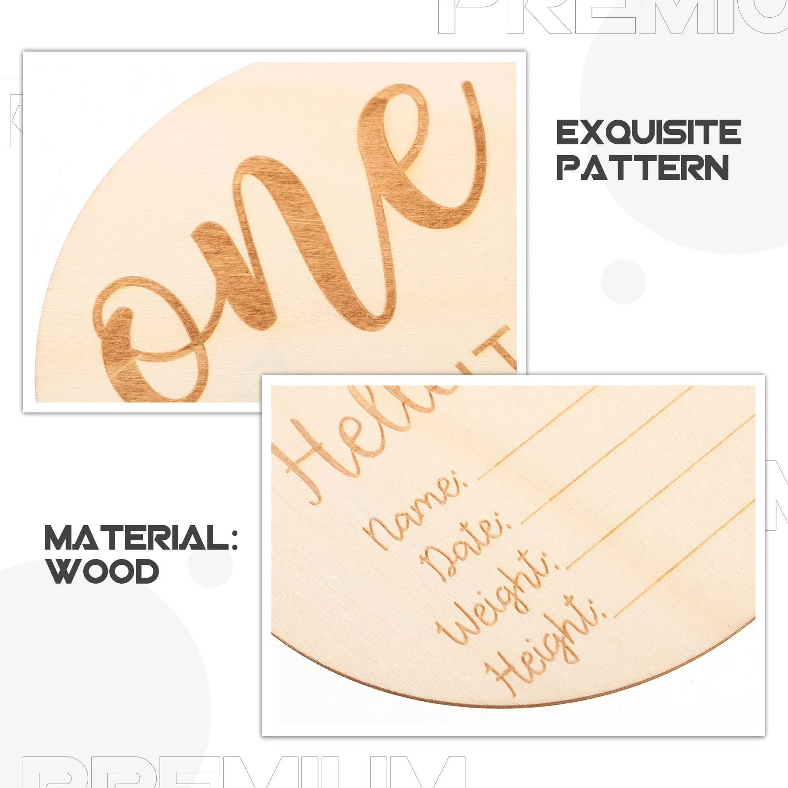 12Pcs Wooden Monthly Milestone Discs Baby Photo Props Gender Neutral Growth Cards for Newborn Photography Baby Keepsakes Photo