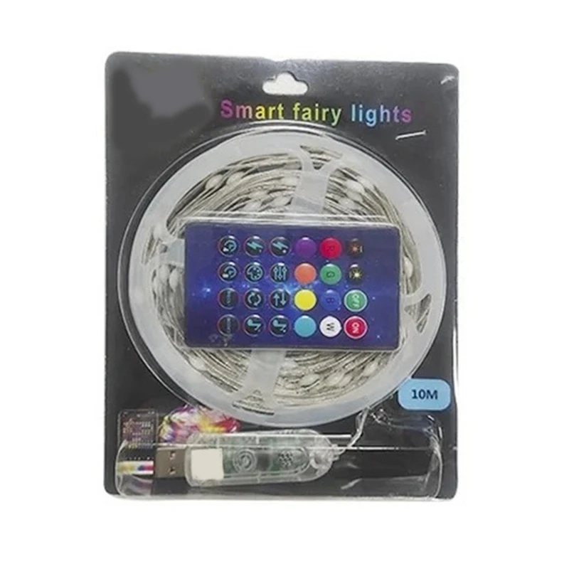 1 conjunto de luzes de corda LED Bluetooth Tuya RGB Phantom Color String Light Set LED String Lights