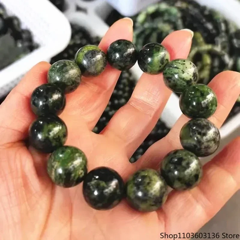 

New Tibet Natural Medicine King Stone Serpentine Jade Bracelet Men and Women Ethnic Style Wild Bracelet Jewelry