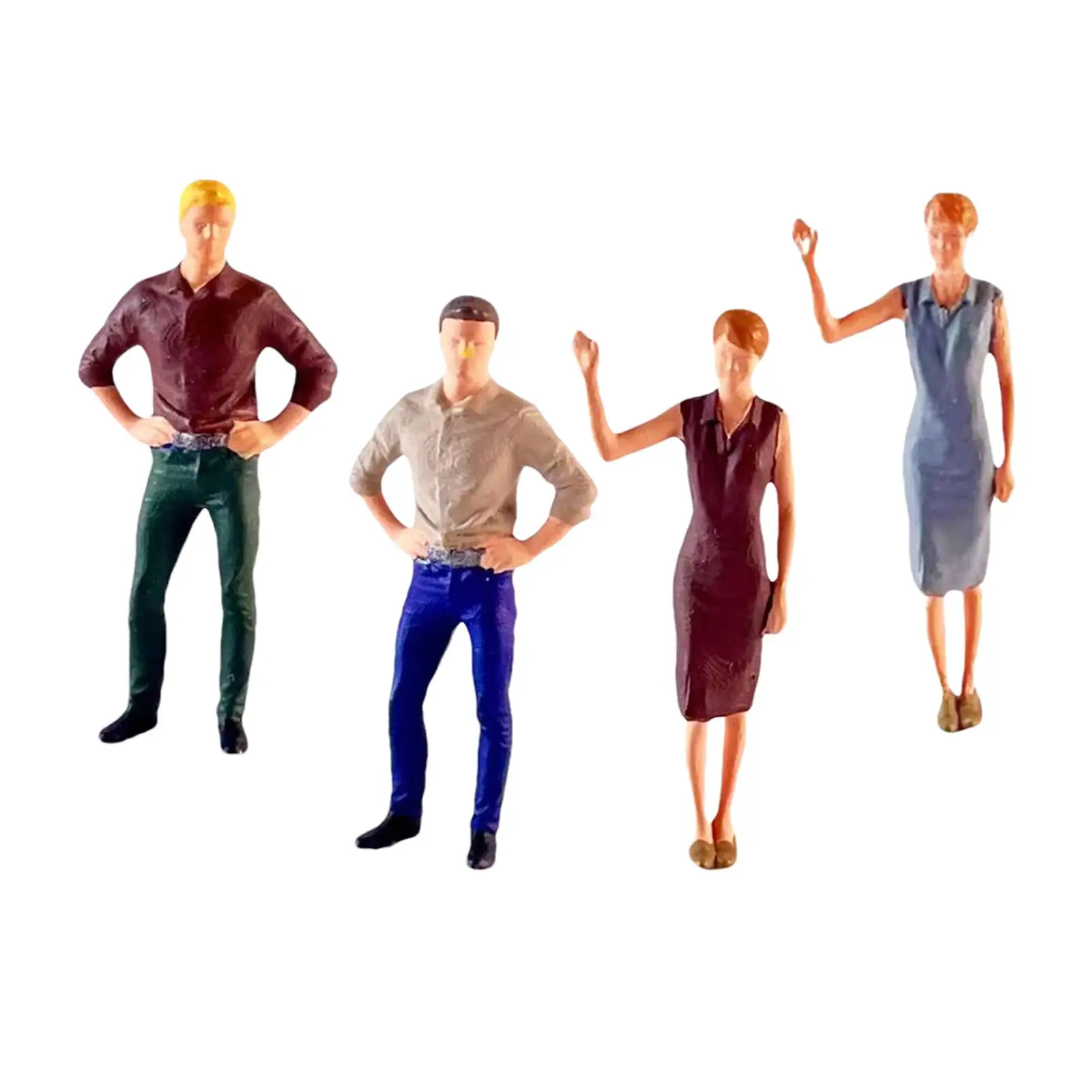 1/64 persone figura treno parco Street People Figure Mini persone Figurine per fotografia puntelli scena in miniatura accessori Decor