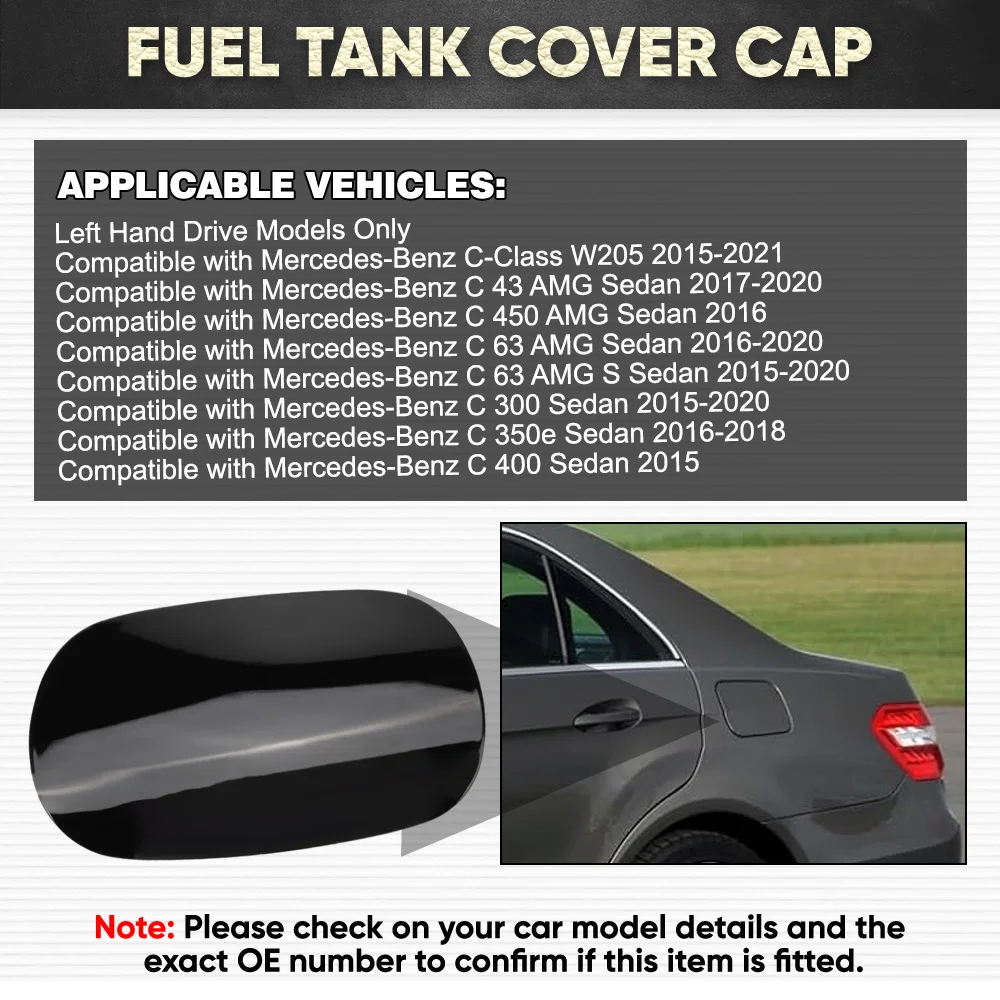 

Fuel Gas Tank Cap Fuel Filler Flap Cover Lid for Mercedes-Benz C-Class W205 2015-2021 A2057570106 2057570106
