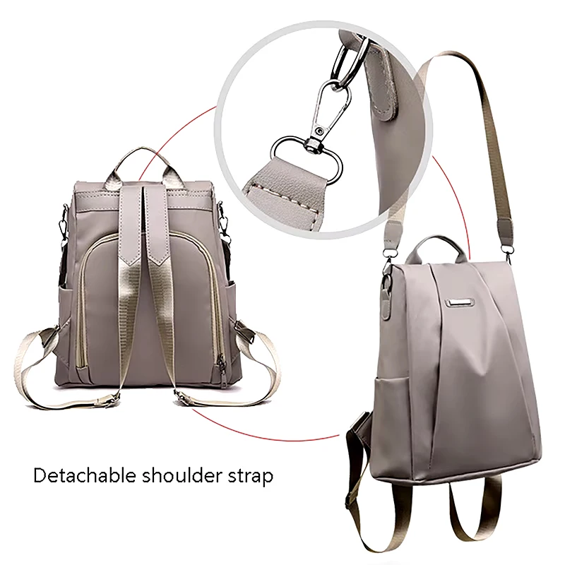 New Waterproof Backpack Women Backpacks Multifunctional Travel Backpack Fashion Detachable Shoulder Strap Shoulder Bag