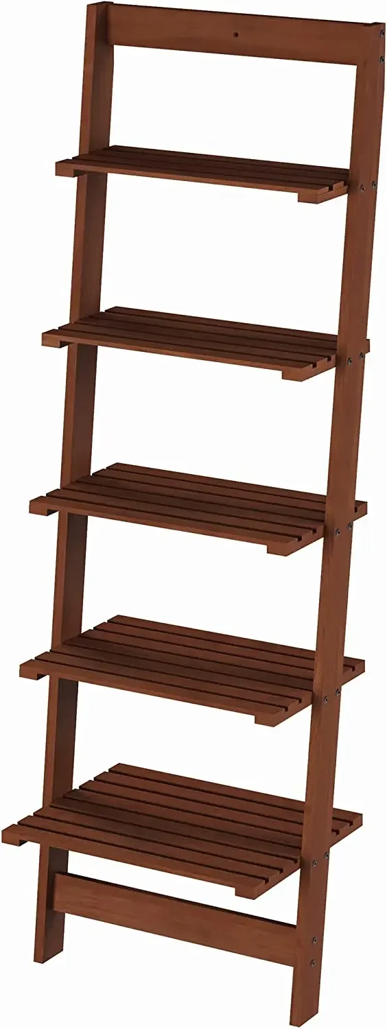 Ladder Shelf 5 Tier Bookcase Multipurpose Plant Flower Stand Bookshelf Storage Rack Shelves Modern Furniture Home Office