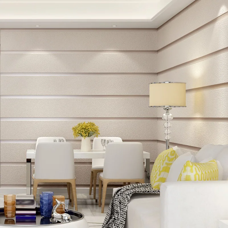 Modern Simple Striped 3D Deer Skin Velvet Thickened Wallpaper Non Woven Fabric Horizontal Vertical Paste Bedroom Living Room