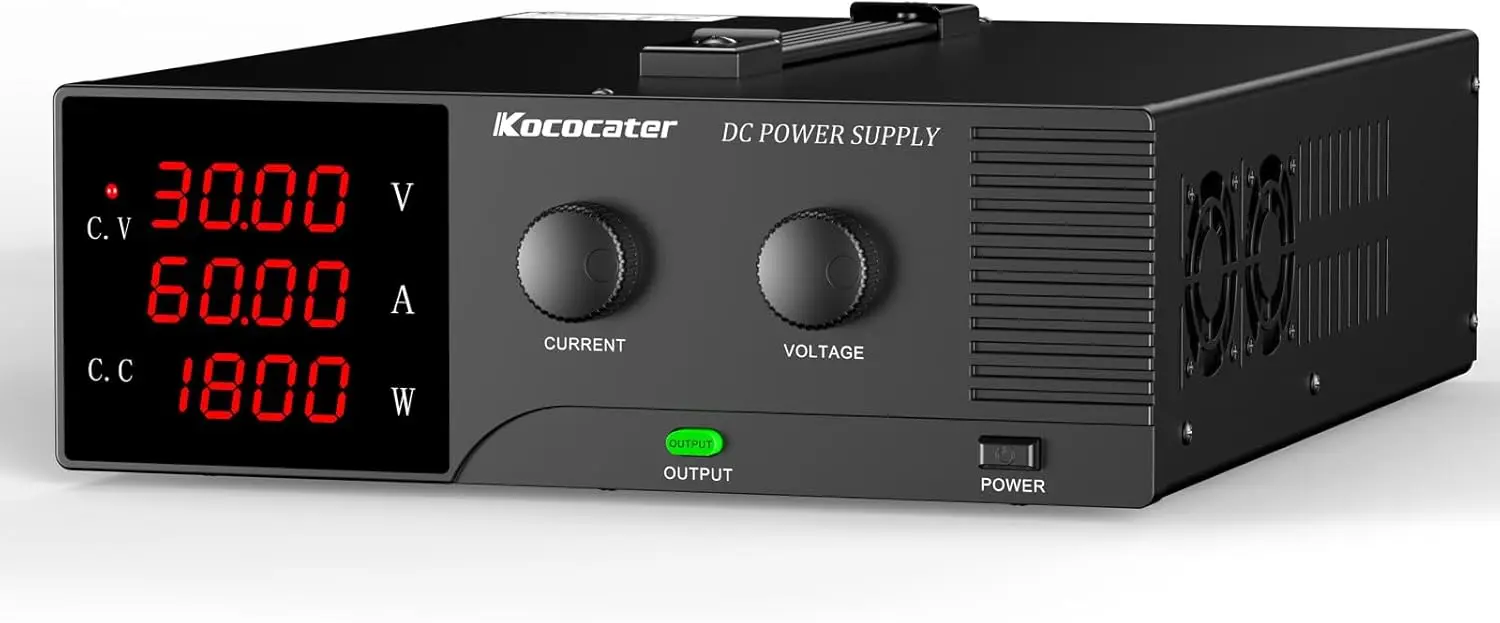 30V 60A High Power Dc Power Supply Variable(Plug Not Included), 1800W Adjustable Switching Regulated Dc Bench Power Supply With