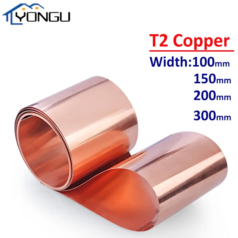 

1Meter 99.9% Pure Copper Cu Metal Sheet Foil Plate Thickness 0.01-0.8mm Width 100/150/200/300mm