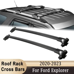 Roof Rack Cross Bars for Ford Explorer 2020-2023 Aluminum Car Roof Top Cargo Luggage Carrier Rack Holder Crossbars 75kg Load