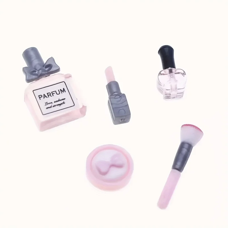 Mini Resin Cosmetics Set for Dollhouse | Miniature Lipstick Perfume Powder Box Model for OB11 Doll House Decor & DIY Scene view 6