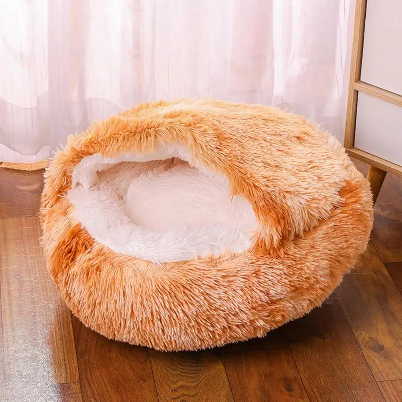 Small Dog Bed Pet Beds Cat Beds Soft Plush Cat House Bed for Dog with Slip Resistant Bottom Cat Cave Bed Machine Washable Pet