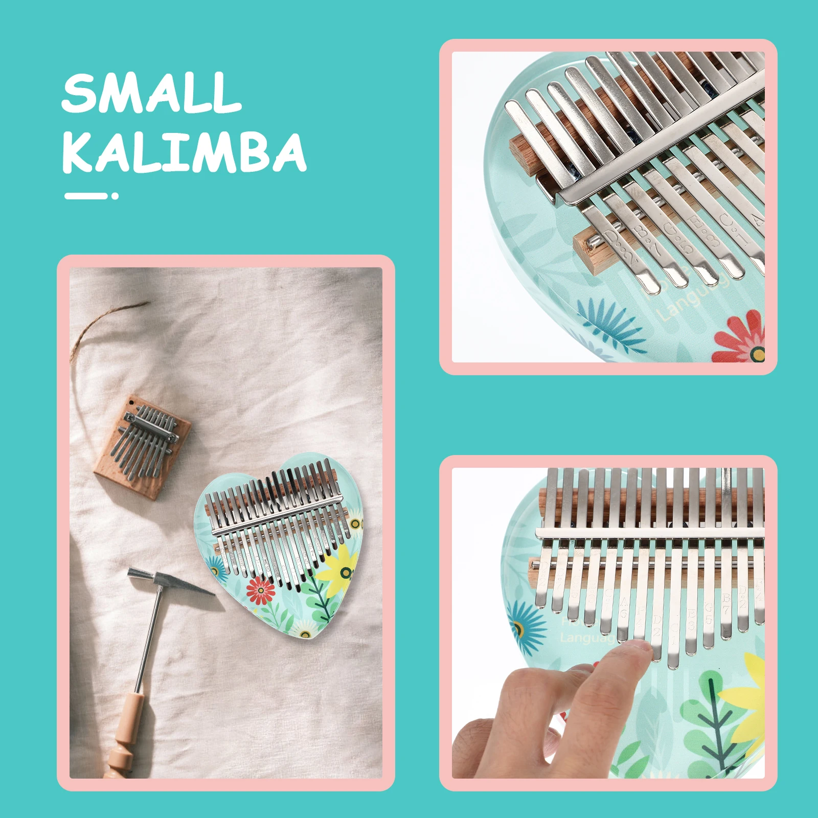 

Children's Musical Instrument Lynba Finger Piano Decor Kids Note Thumb Metal Portable Kalimba