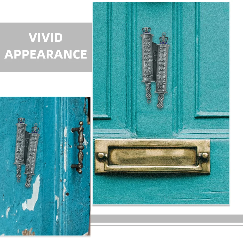

1 set 1 Set Metal Vintage Plaque Decor For Door Frame Religious Home Decoration Scroll Included Mezuzah Decor Metal Retro