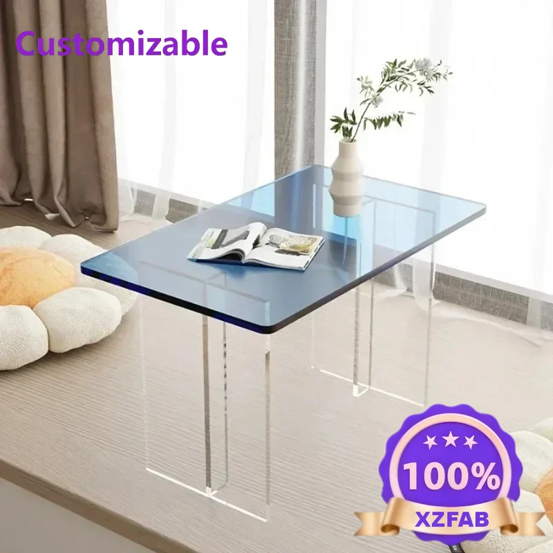 Factory Direct 2026 Luxury Minimalist Acrylic Coffee Table Home Balcony Design Transparent Rectangle Coffee Table Living Room
