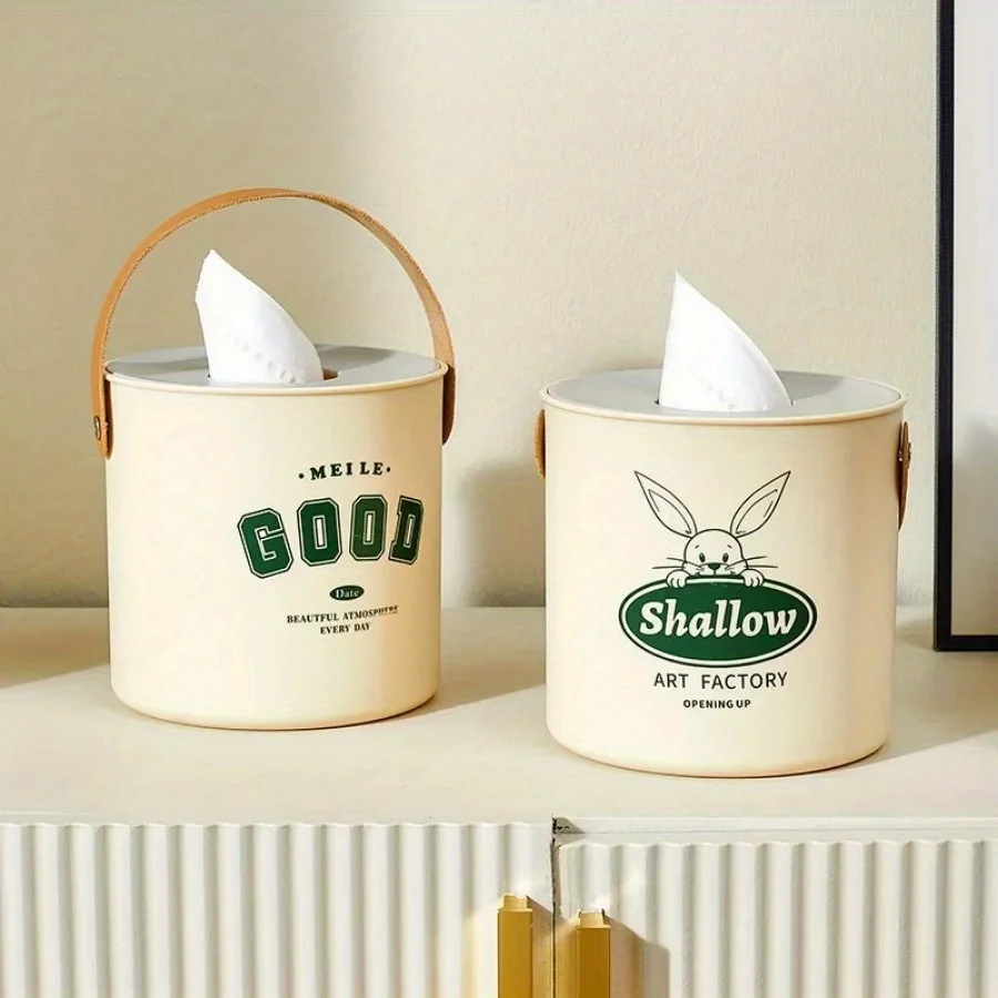 1Pc Round Toilet Roll Paper Container Living Room Bedroom Napkin Holder Home Toilet Paper Storage Desktop Tissue Box Dustproof