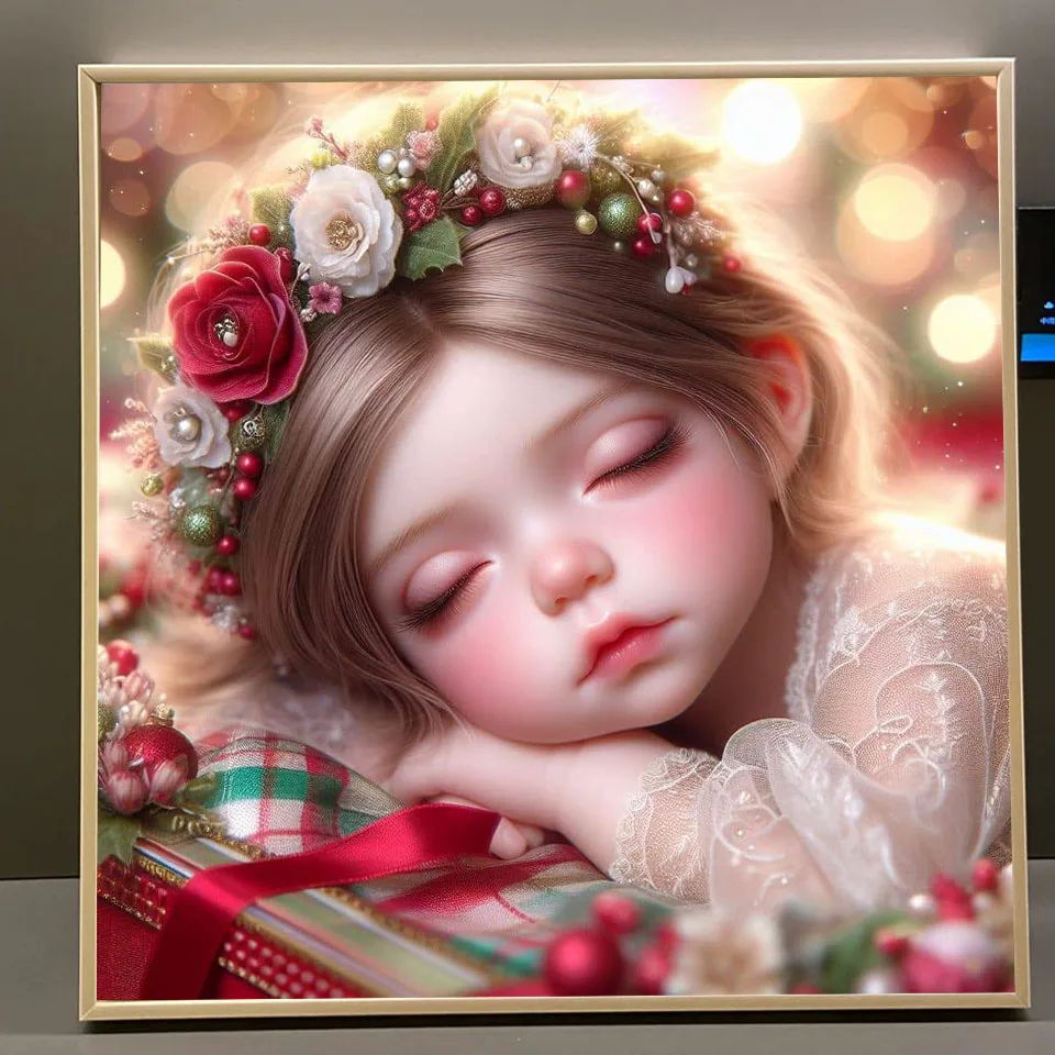 Christmas Diamond Painting DIY Cute Girl Barbie Diamond Mosaic 5D Full Square Round Rhinestone Cross Stitch Kit Home Wall Decor