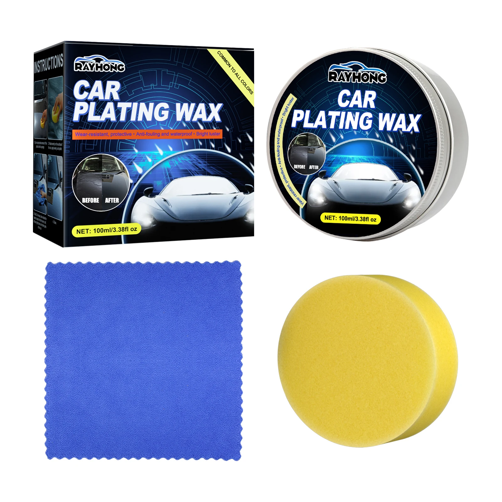 Automotive Crystal Wax Coating Wax Scratch Repair Decontamination Protection Polishing Maintenance Solid Wax For Waxing Cars