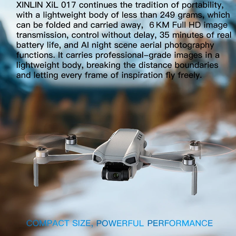 XINLIN XiL 017 الطائرة بدون طيار 4K HD كاميرا 3-Axis Gimbal شاشة تعمل باللمس 249g خفيفة تصميم فرش EIS الإلكترونية أجهزة الاستقبال عن بعد اللعب