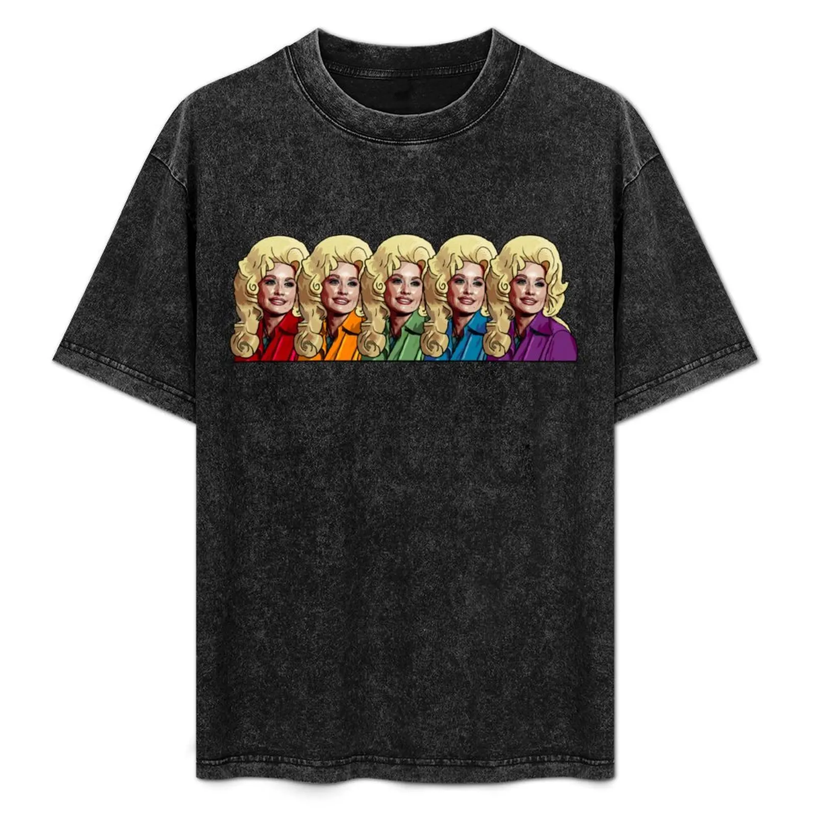 Dolly Parton Rainbow T-Shirt customizeds Blouse Short sleeve tee men