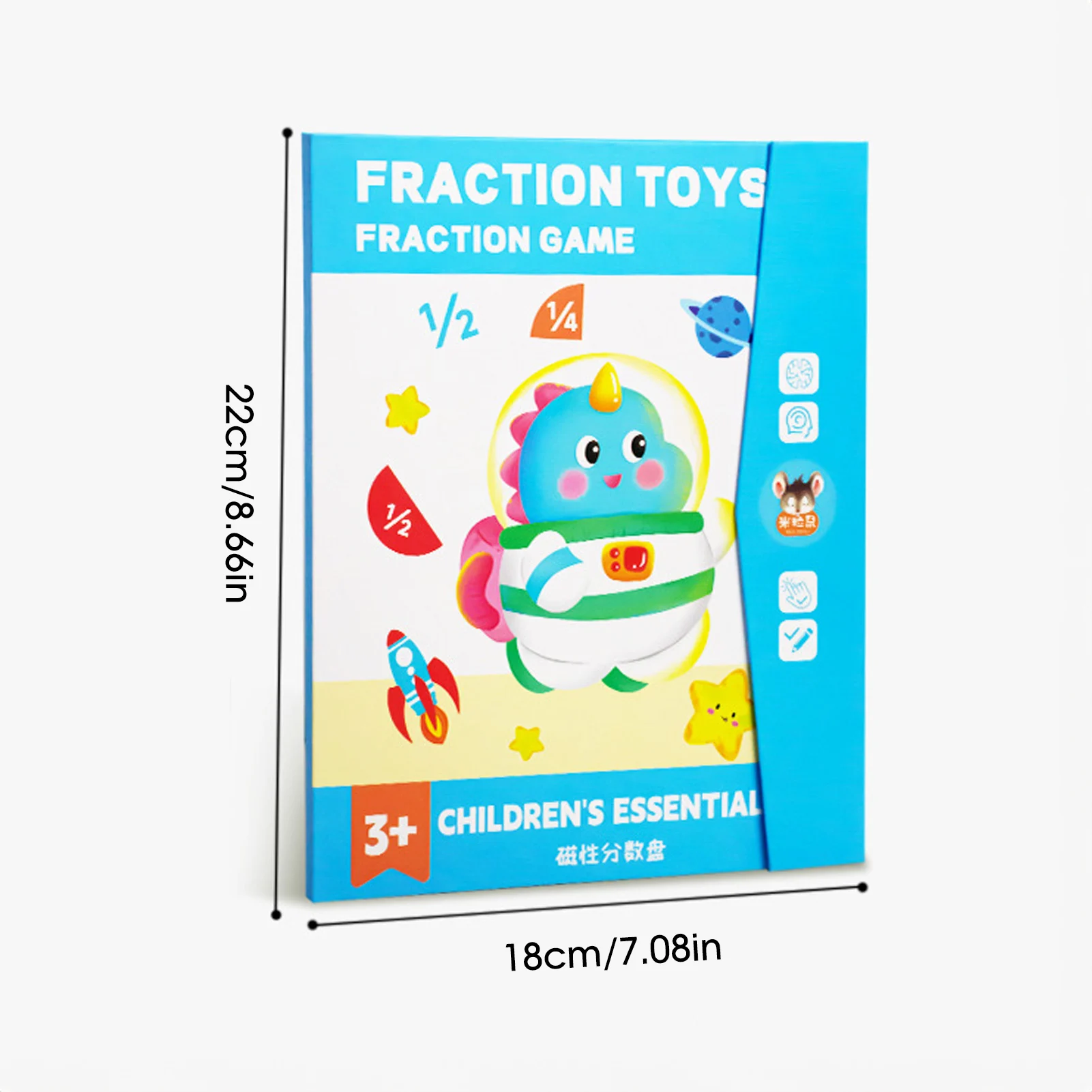 أداة تعليم الرياضيات لقرص تعلم الكسر المغناطيسي مع مظاهرة للتجميع والطرح مناسبة للصفوف 3-5