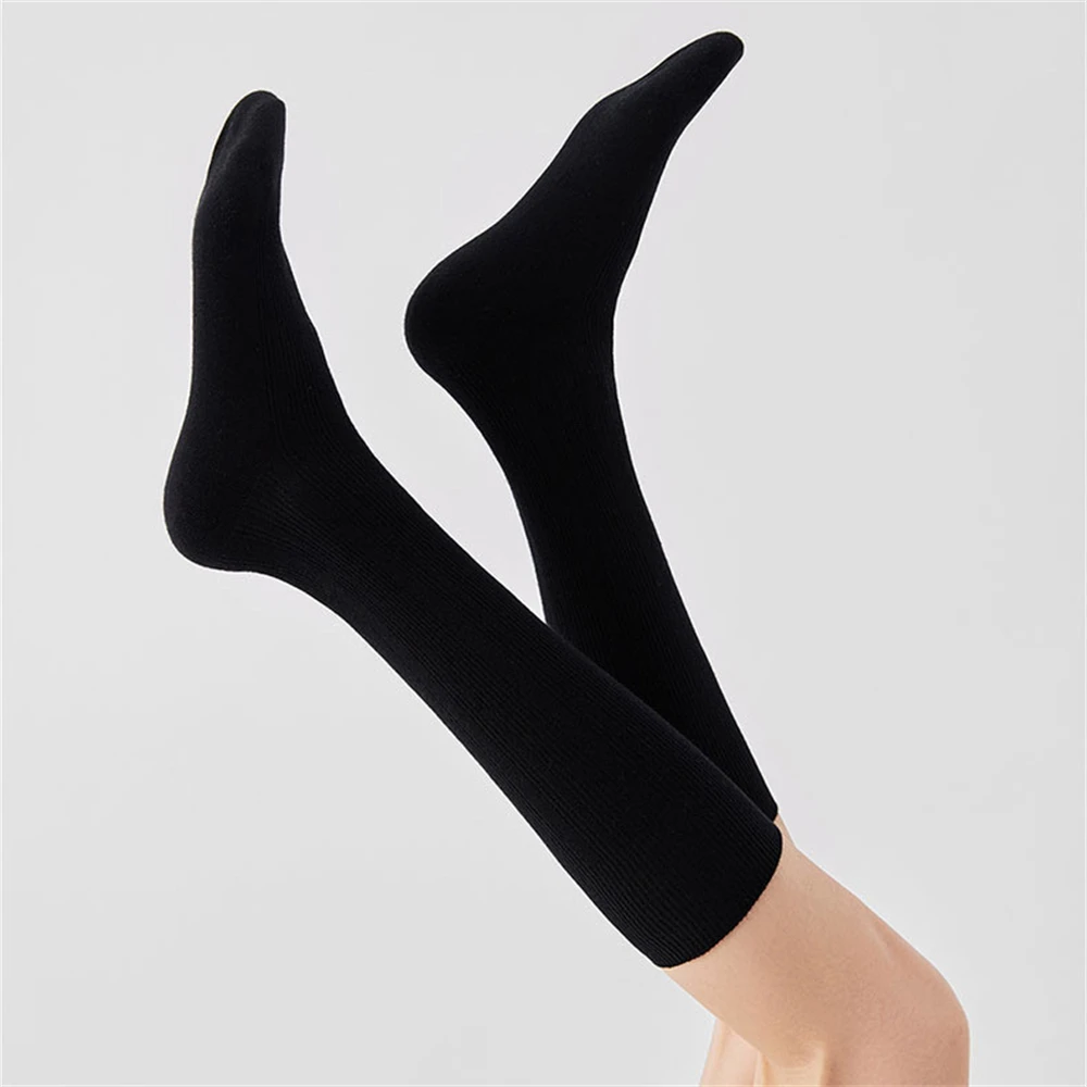 1 pair Autumn Winter Casual Wool Calf Socks Female New Warmth Thick Wine Red Stockings Ladies Soft Comfortable Long Tube Socks