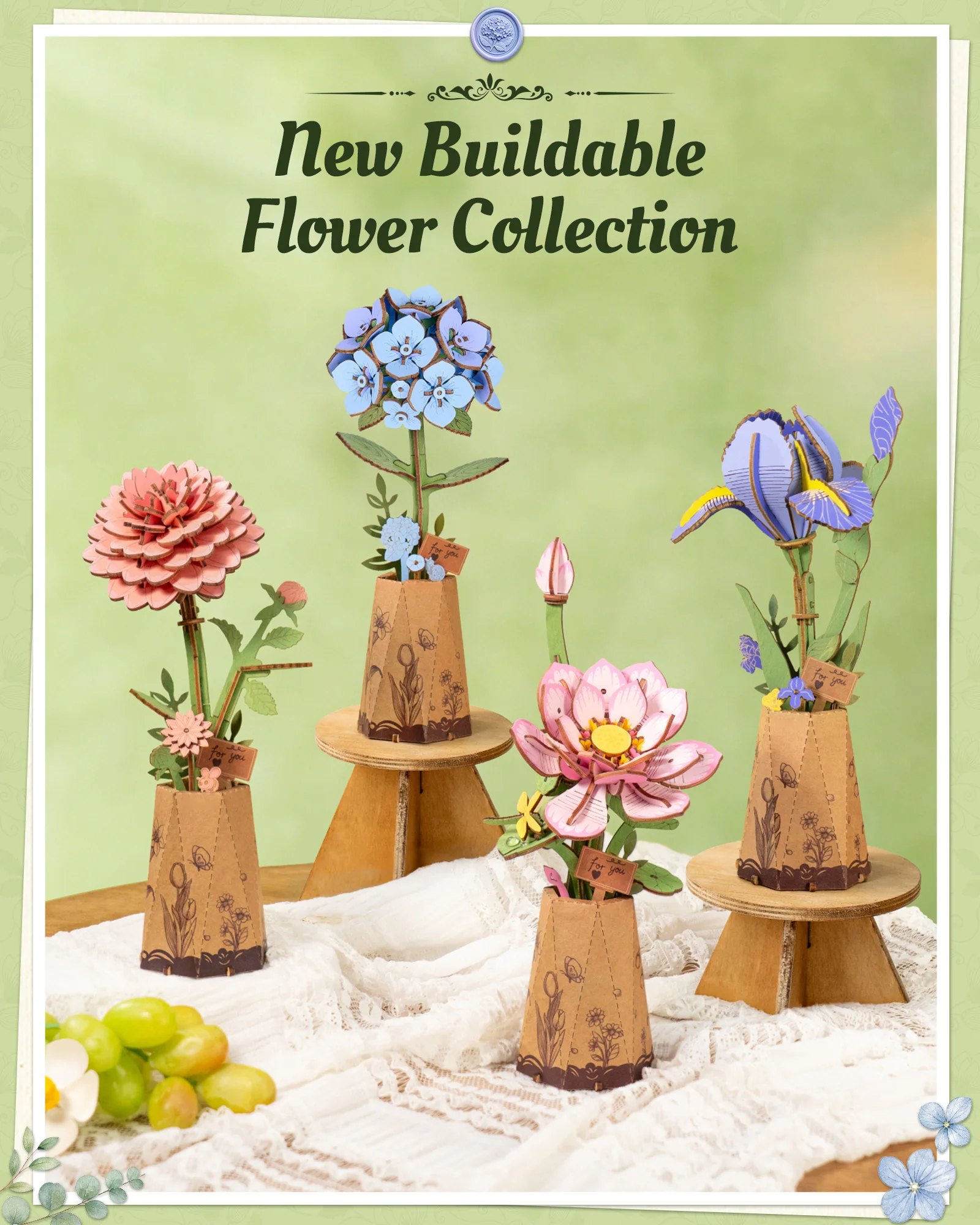 Rolife Wooden Flower 3D Puzzle - đánh giá và giá Woodworking Blueprint