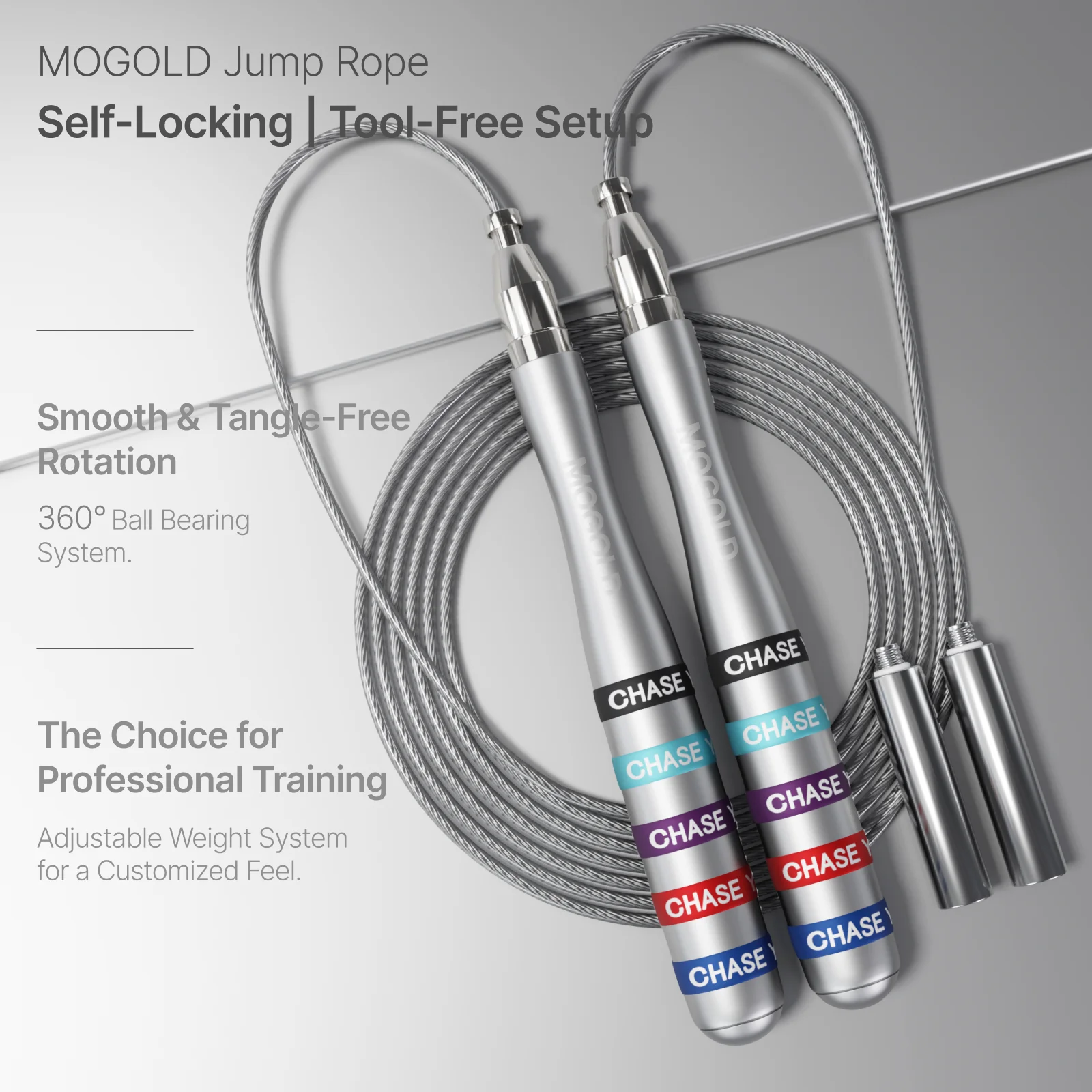 Jump rope,Gym Professional Weighted Crossfit Adjustable Length Suitable for Men and Women Exercise Skipping Rope Weight-loss