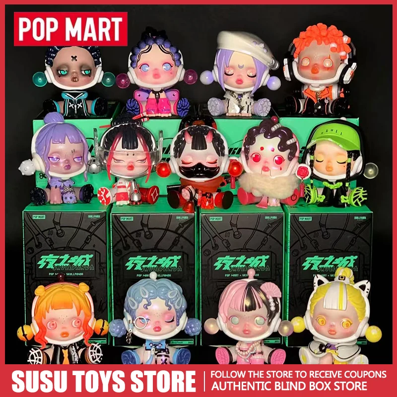 

Genuine POP MART Skullpanda City of Night Series Blind Box Kawaii Anime Action Figure Mystery Surprise Doll Gift Collection
