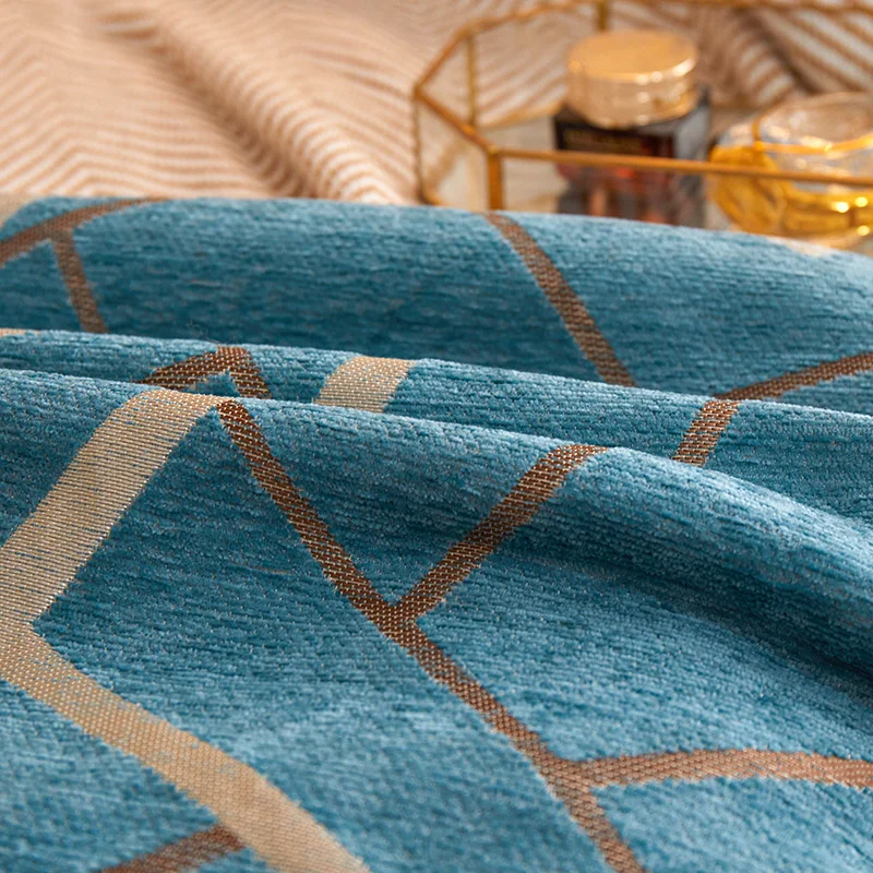 Pouf المخدة هندسية الشنيل غطاء الوسادة 45x45 55x55 ديكور المنزل لغرفة المعيشة مريحة كرسي فاخر الأريكة