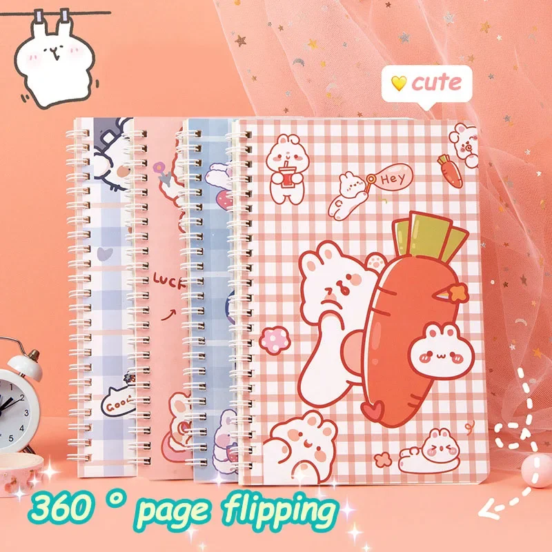 A5 Coil Cartoon Cute Student Horizontal Notebook Thickened Eye Protection Color Copy Portable Notebook Learning Supplies