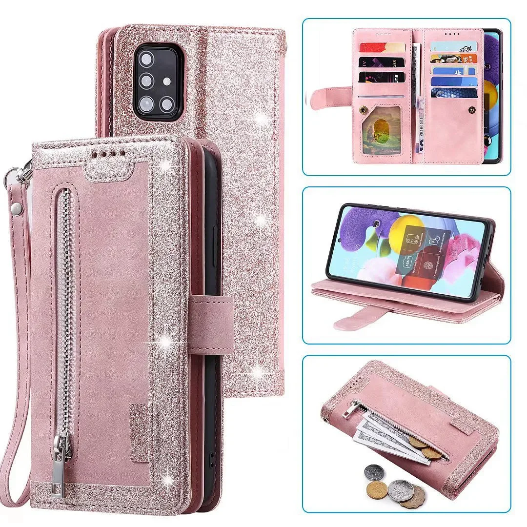 9 Card Slots Wallet Case for Samsung S24 Ultra S24 S23 S22 S21 S20 A13 A14 A15 A35 A55 A24 A34 A54 A33 A53 PU Leather Flip Cover