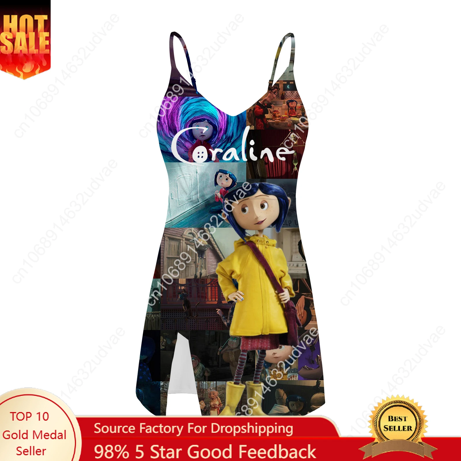 

Coraline The Secret Door Sling Dress Swimsuit Womens Bathing Suits Personalized Fashion Swimwear Bikini Custom Made Beachwear