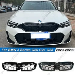 For BMW 3 Series G20 G21 2022-2025 330i 320d M340i Front Kidney Double Slat Diamond Grille Grill Center Grid Mesh Tuning Part