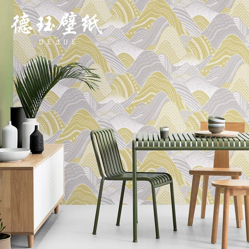 Chinese Classical Art Abstract Landscape Wallpaper Chinese Style Living Room Bedroom TV Background Wall Hotel Wallpaper