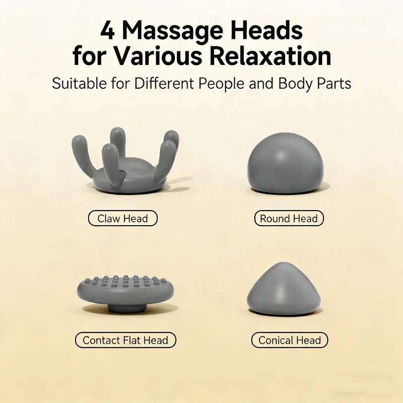 Mini massaggiatore manuale Pistola per massaggio portatile per il trattamento muscolare dei tessuti profondi con vibrazione a 4 velocità per atleti