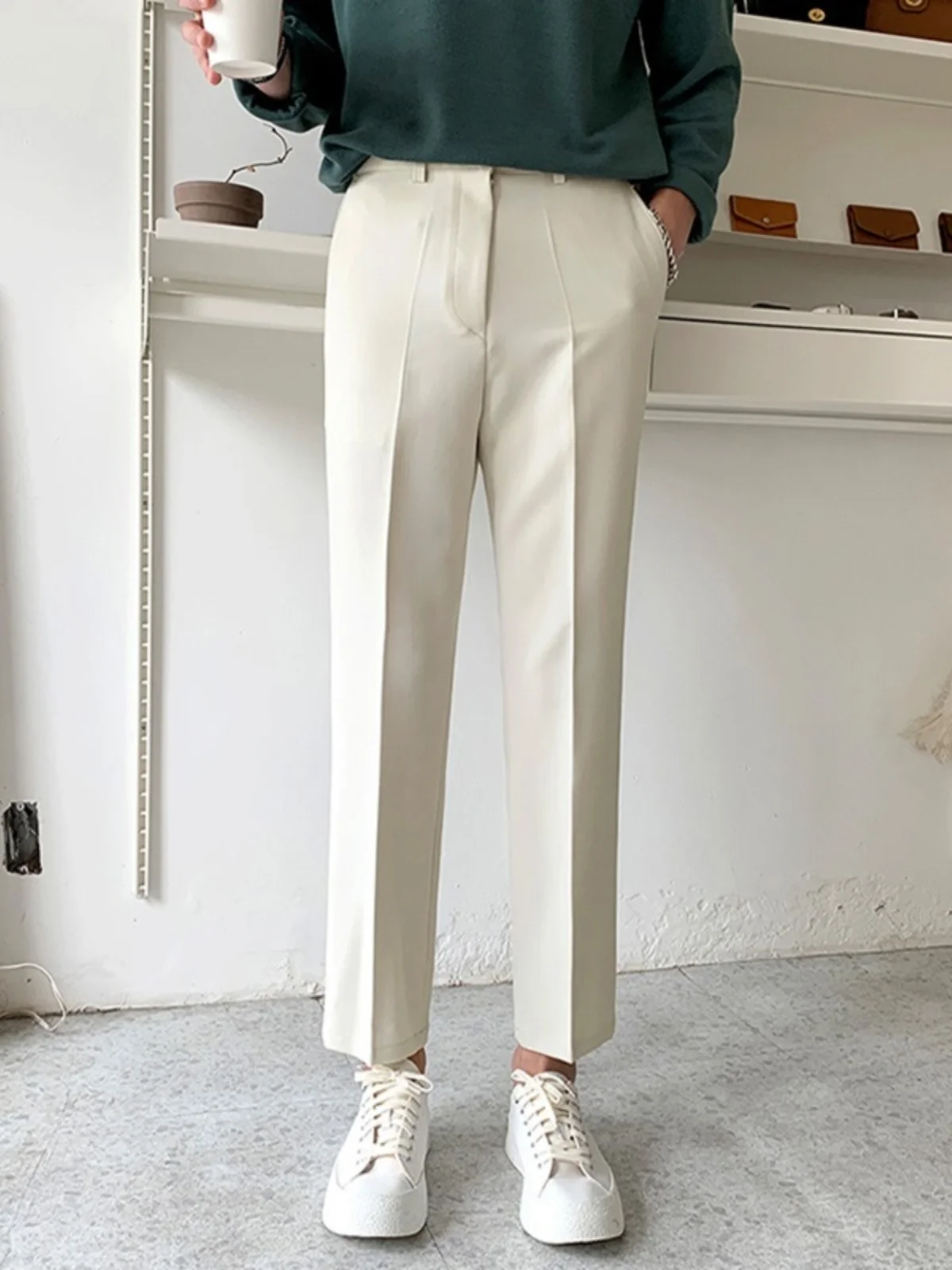 

Повседневные мужские прямые брюки, легкие модные длинные брюки для отдыха и бизнеса