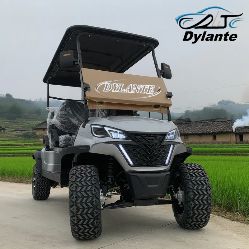 Four-Seat Golf Cart Sightseeing Car, Built-in 48V 5000W AC Motor, Sturdy And Durable, Independent Suspension Electric Golf Cart