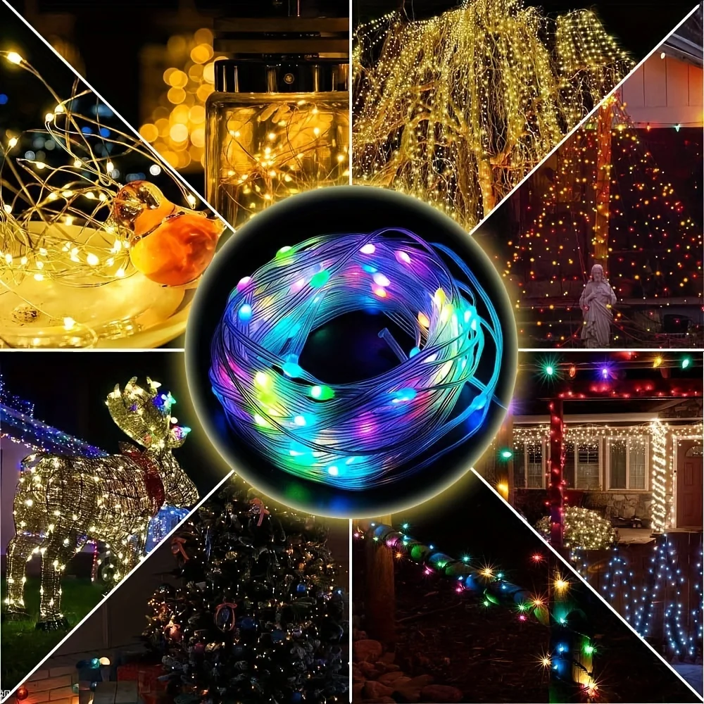 WS2812B RGB LED String 20m 10m 5m DIY Smart IC APP Bluetooth Fernbedienung Lichterkette Dreamcolor Garten party Weihnachten Hochzeit Dekor