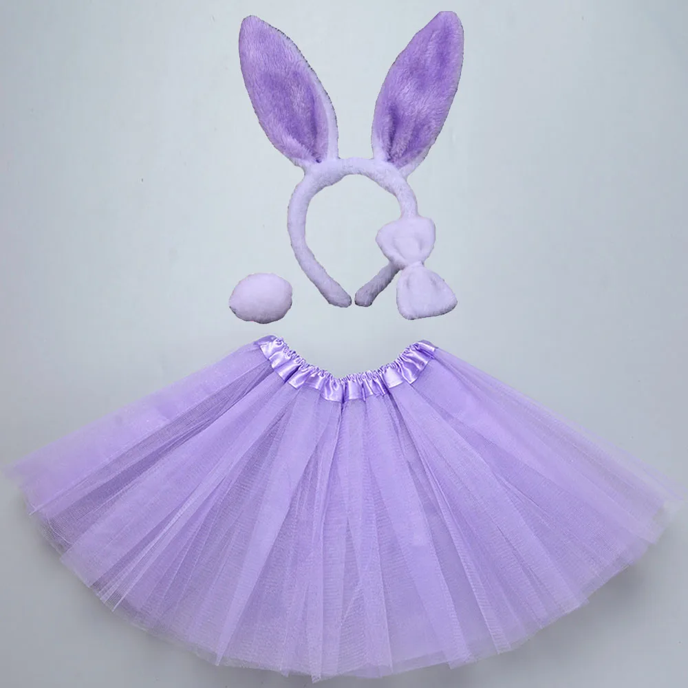 Ragazza coniglio coniglietto vestito Up fascia Tutu gonna coda papillon regalo festa pasqua compleanno Costume di Halloween Cosplay