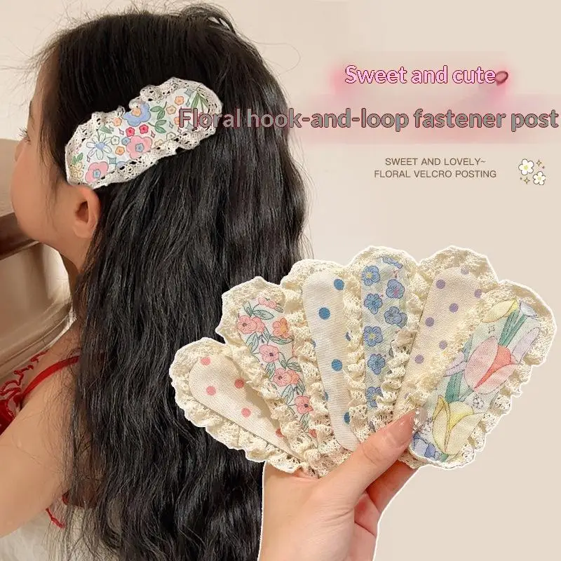 *2Pcs No Damage Frizz Control Hair Clips Cute Children's Hair Magic Tape Girl's Sweet Lovely Hair Styling Tool For Back Of Head