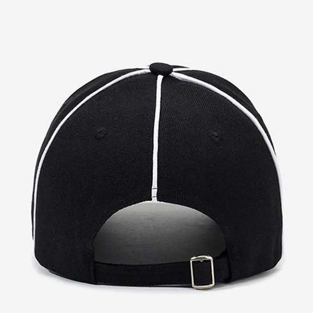 Adjustable Professional Referee Baseball Cap Black / White Sunshade Sports Hat with Contrast Trim Versatile Casquette