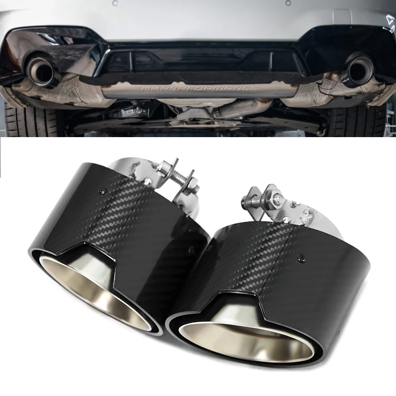 2 יח'\חבילה סיבי פחמן פליטה עבור bmw g20 g21 320i 330i מפלר קצה ישירות צינור צינור צינור m פלט צינור m מערכת פליטה